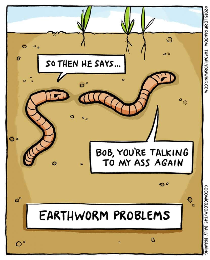 The Daily Drawing Gardening Comics  - Earthworm Problems
